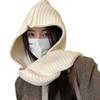 Ear Protector Women Balaclava Cap Knitted Scarf Hooded Caps Winter Scarf Hat Winter Warm