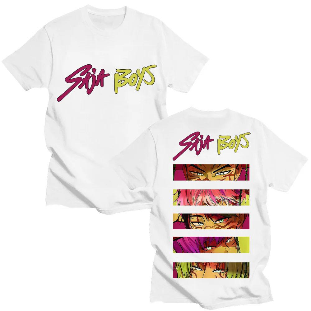 Аниме K-pop Охотники на демонов Саджа Футболка Винтажная мода Футболки манга Мужские Женские Оверсайз Уютные Хлопковые Футболки Уличная одежда