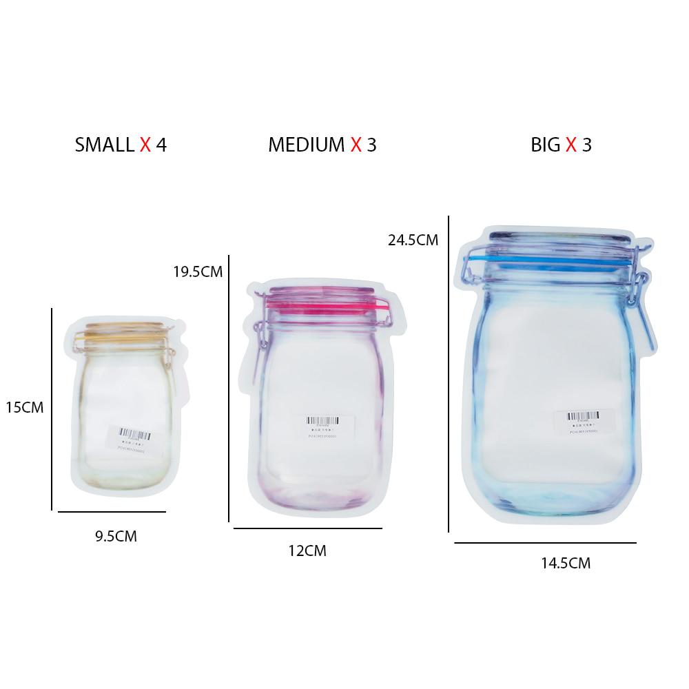 30 шт. пакеты Mason Jar Zipper Bags для закусок и сэндвичей Ziplock Bags многоразовые герметичные AVE