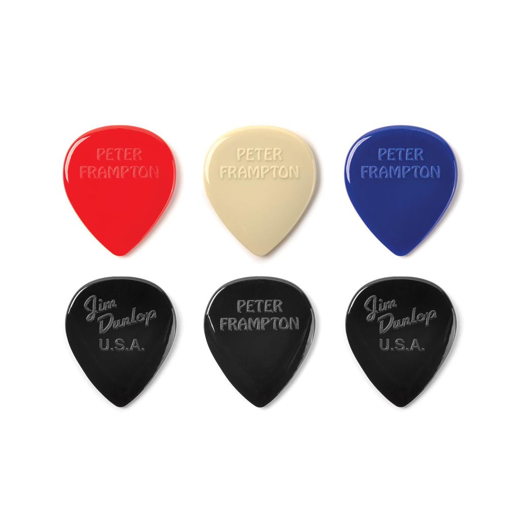 Jim Dunlop Peter Frampton Vintage Jazz Teardrop Pack of 6 Picks, Player's