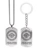 Stainless Steel Keyring and Necklace Set, Men's Gift, Engraved Badge, Ideal Gift for Men, Couples, Boyfriend, Family & Friends