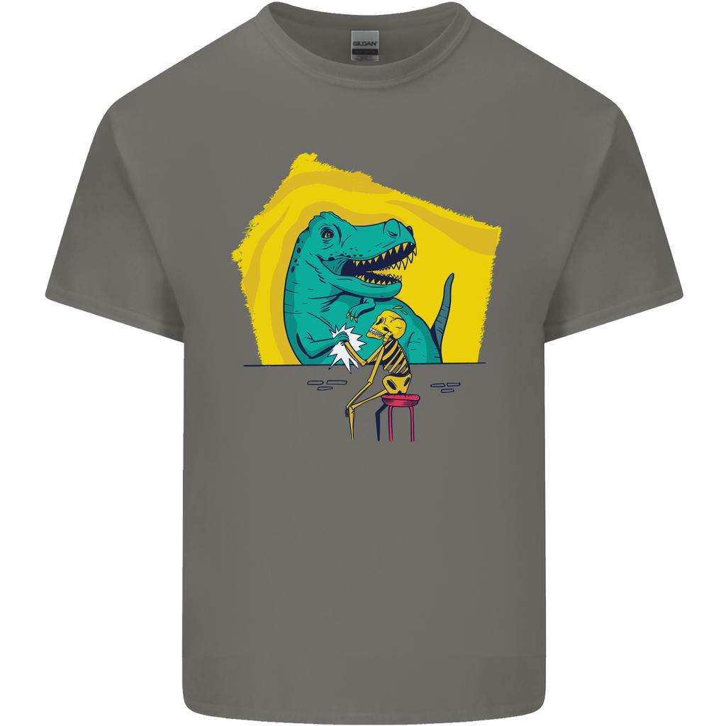 TRex Wrestling a Skeleton Dinosaurs Skull Unisexs Light Cotton TShirt