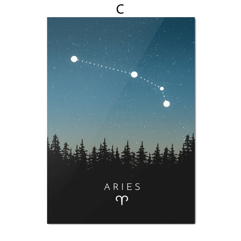 Настенные художественные принты созвездий, знаки зодиака, гороскоп, постер зодиака, астрология, холст, картина, скандинавский домашний декор, изображение для печати