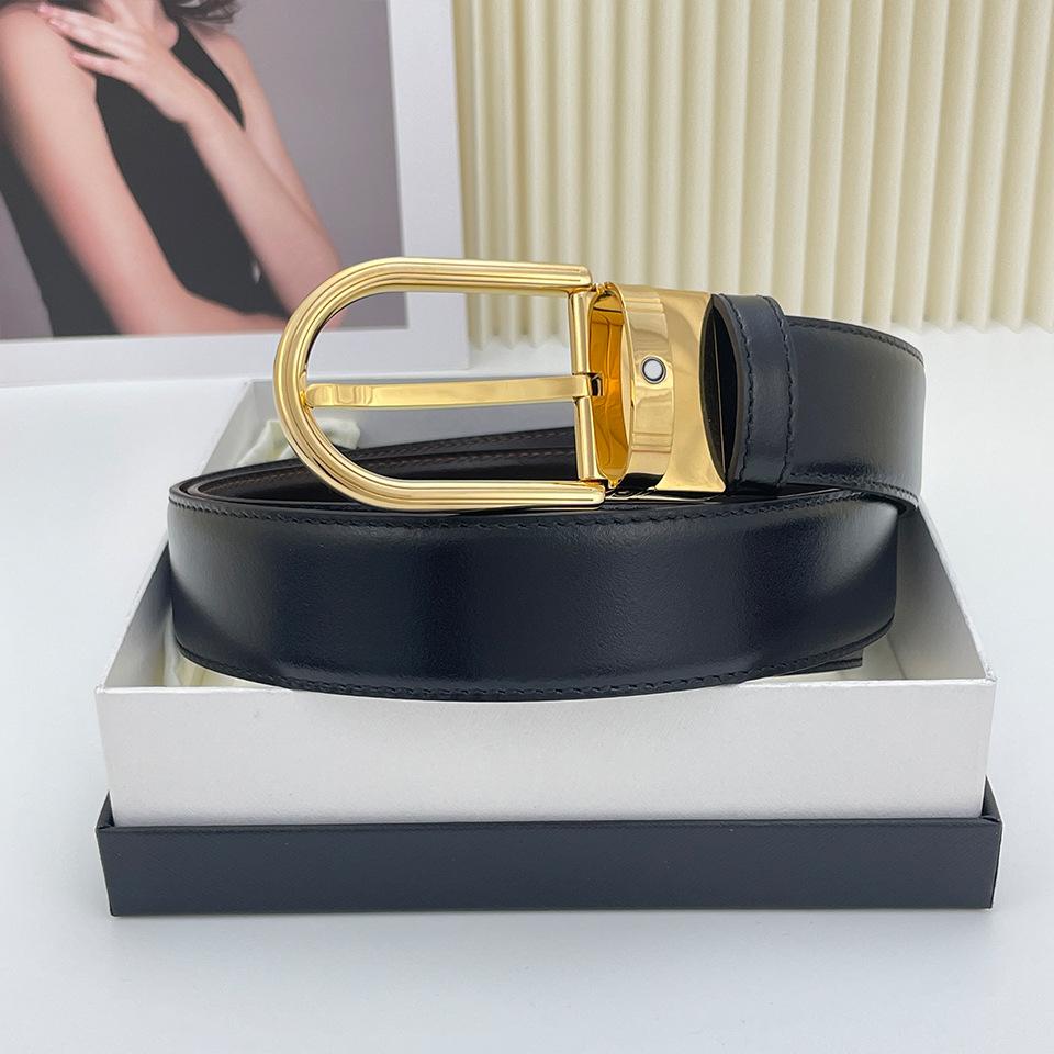 Ремень премиум-класса для мужчин с пряжкой из натуральной кожи, мужской двусторонний ремень для деловых брюк и повседневной одежды