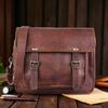 Handmade Real Leather Laptop Satchel – Protective & Stylish Briefcase for Work, Travel Daily Use