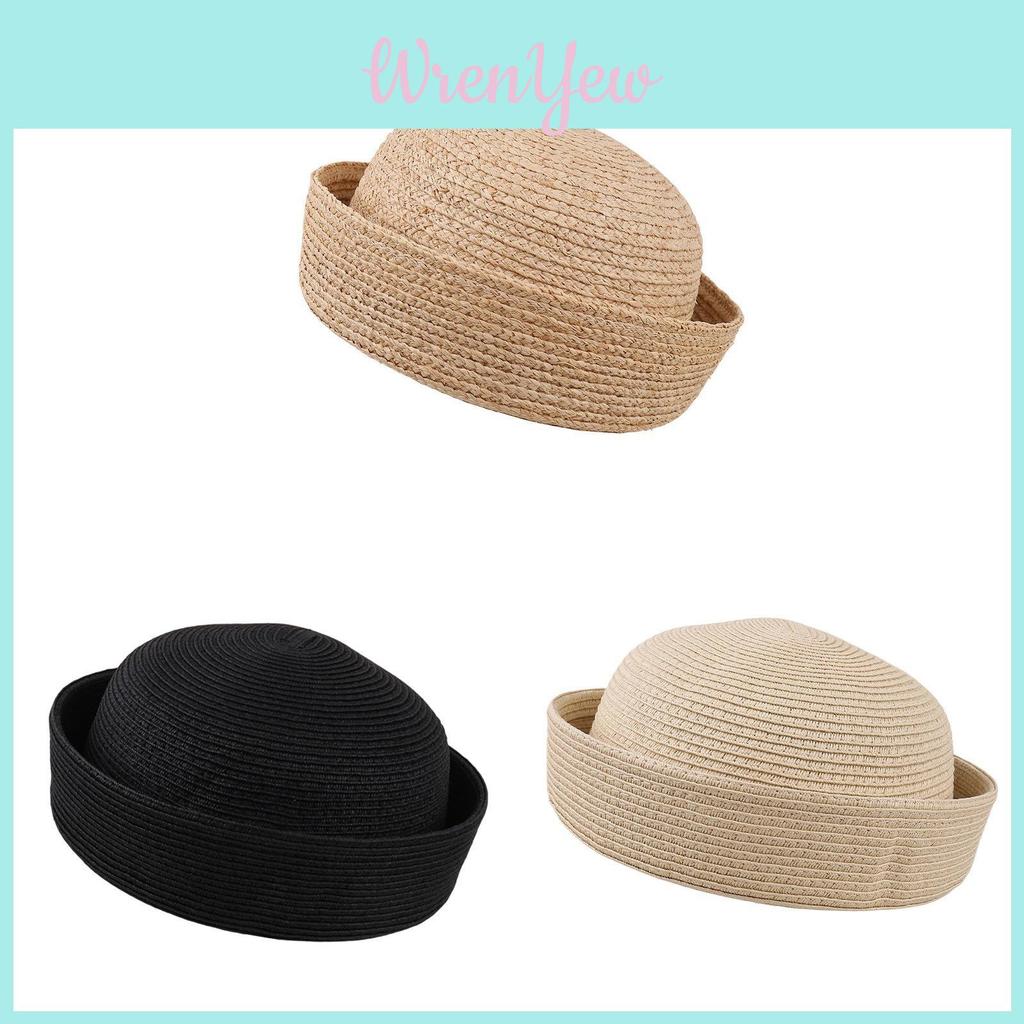 Elegant Solid Color Boater Hat With Ventilated Design For Spring And Summer