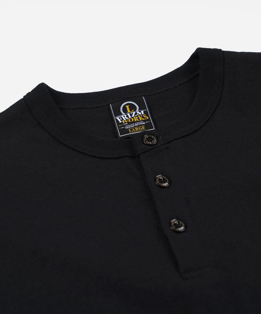 FRIZMWORKS Henley Neck Half Tee _ Black
