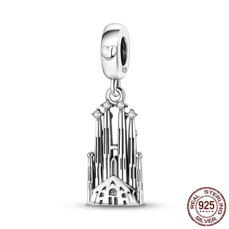 Plata Copper Travel Dangle Charms Eiffel Tower Beads Fit Mula Originales Charms Bracelet Copper Jewelry Diy Choice