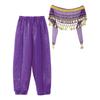 Girls Elegant Belly Dance Pants Sequin Embellished Chiffon Fabric Elastic Waist Beaded Tassels Performance Wear