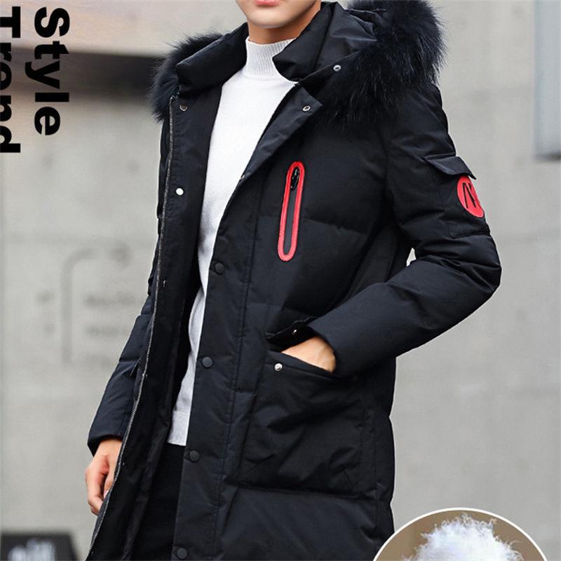 Winter Jackets for Men Hooded Casual Long Cotton Jackets Thicker Warm Parkas Male Outwear Winter Coats Slim Fit Jackets