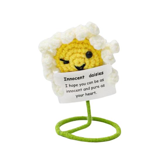 Позитивная кукла-картошка, ручная работа, эмоциональная поддержка, вязаная крючком игрушка с поощрительной открыткой, мягкая