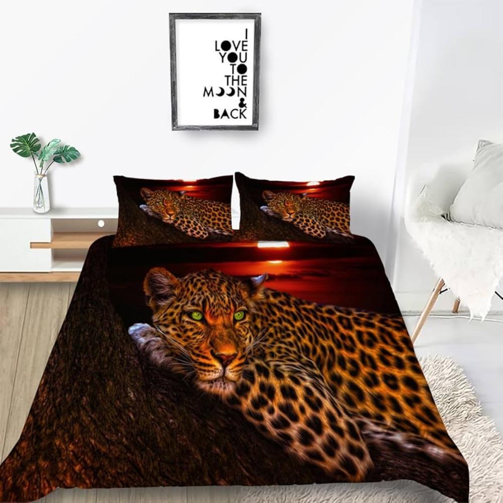 Комплект постельного белья с 3D-принтом и рисунком льва, пододеяльник, наволочка для детской и подростковой спальни, украшение для односпальной и двуспальной кровати