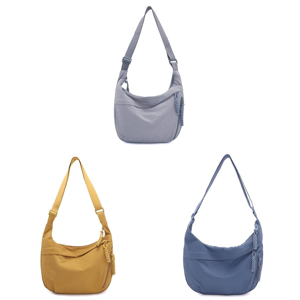 Japanese Minimalist Large Capacity Crossbody Bag With Zipper Closure For Women