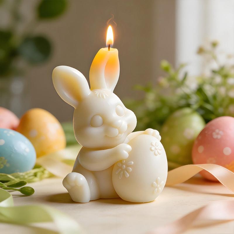 Hare Eggs Silicone Molds Easter Candle Silicone Mould Food Safe Cake Fondant Baking Mould for Candle Soap Chocolate