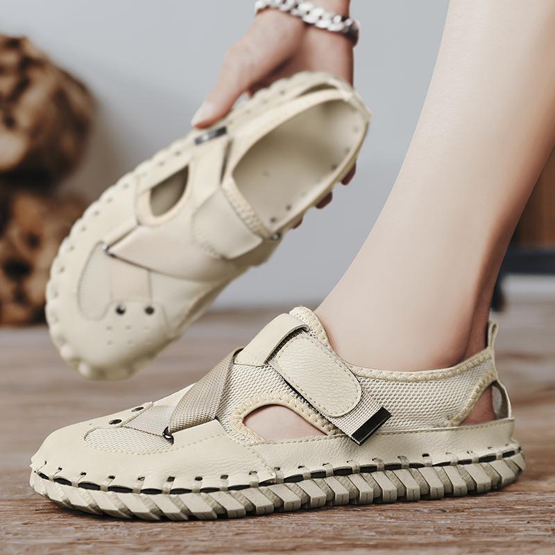 Men Sandals 2024 Brand Designer Shoes Outdoor Beach Slippers for Men Casual Shoes High Quality Non Slip Black/beige Man Slippers