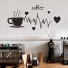 Coffee Cup Heart Heart Rate Cafe Kitchen Home Background Landscaping Decorative Wall Stickers