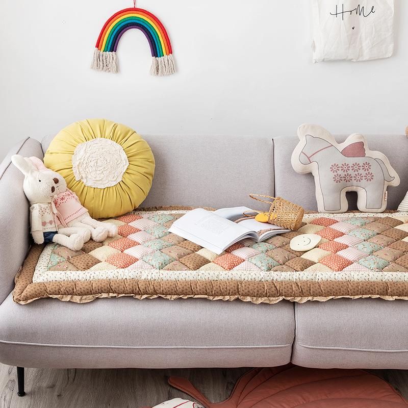 Подушка для дивана из 100% хлопка ручной работы, нескользящая утолщенная подушка в форме булочки, чехол для дивана, можно стирать в машине