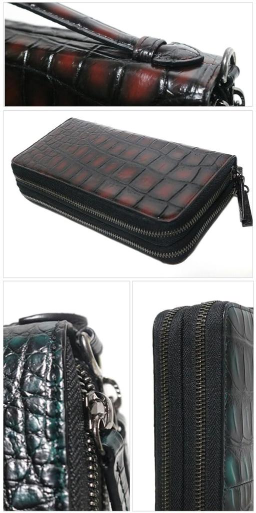 Brown Crocodile Gradation Integrated Wallet Long Wallet Authentic Crocodile Long Wallet Genuine Leather Genuine Leather Crocodile Leather Crocodile