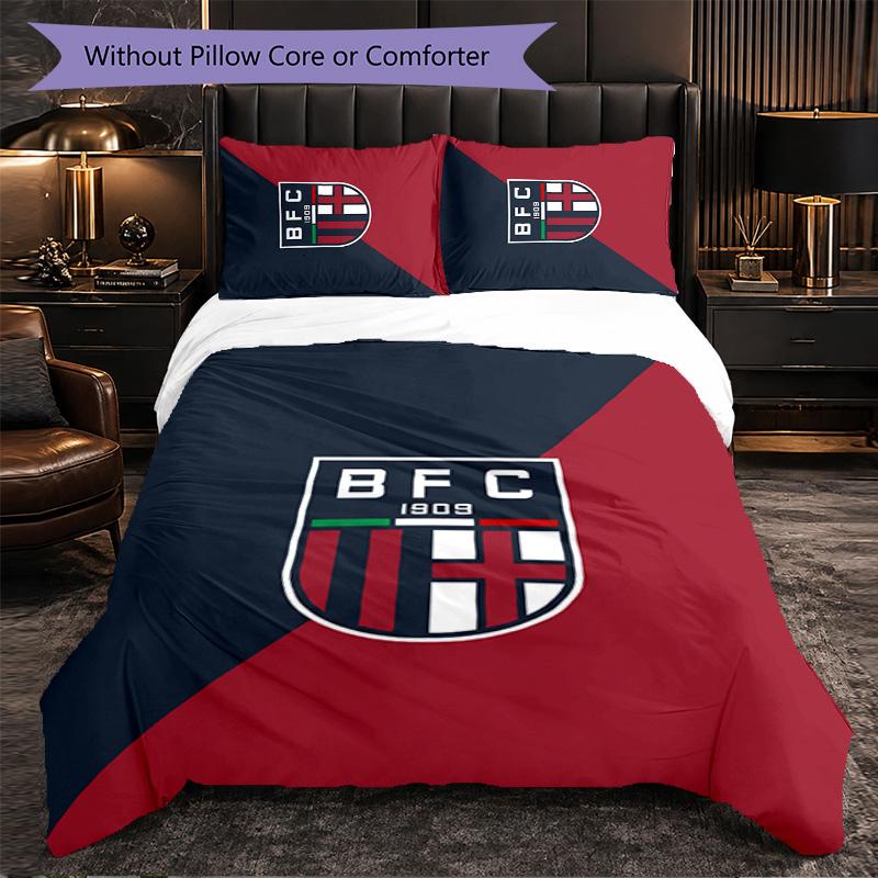 Bologna FC Themed Bedding 3Pcs Duvet Cover Set Decorative Bed Linen For Teen Room Home Decoration