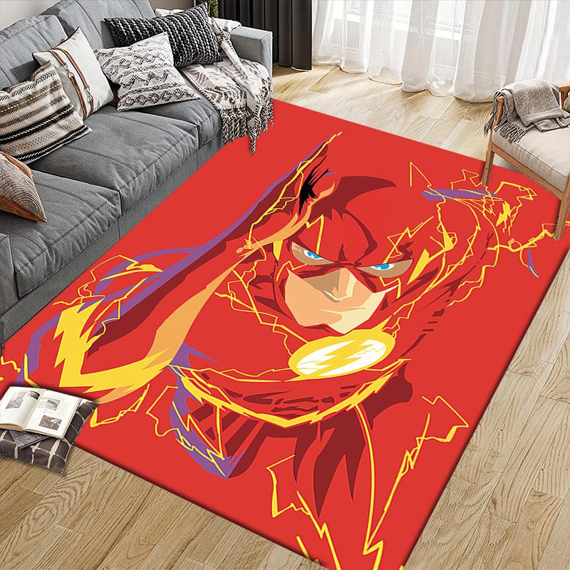 The Flash Classic Element Square Area Rug, Non-Slip Floor Mat for Living Room, Perfect Gift for Fans.chl