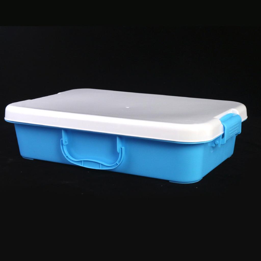 Stackable Plastic Sand Tray Set With Lids Stickers Portable Sensory Bin For Kids Art Crafts Storage Blue Green Pink