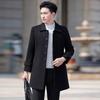 Trolman Men's Black Wool Blend Overcoat