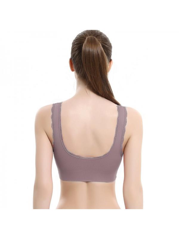 Женский бюстгальтер, спортивный бюстгальтер, кружевной бюстгальтер с перекрестными пряжками без косточек, однотонное нижнее белье, спортивное нижнее белье