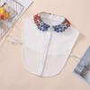 Vintage White False Collar With Embroidery Fake Collar Women Chiffon Detachable Collars Nep Kraagie Clothing Accessories