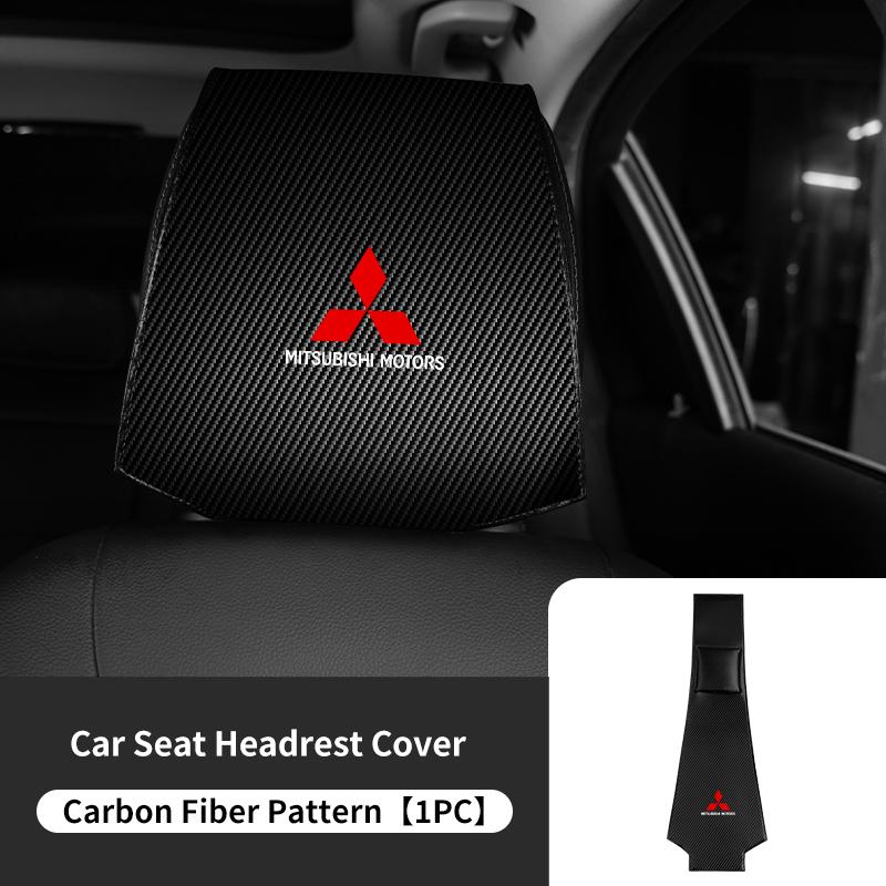 cxytvd1 For Mitsubishi 1/2PCS Leather Car Seat Headrest Protective Cover Interior Accessories Outlander Lancer Eclipse Mirage Xpander