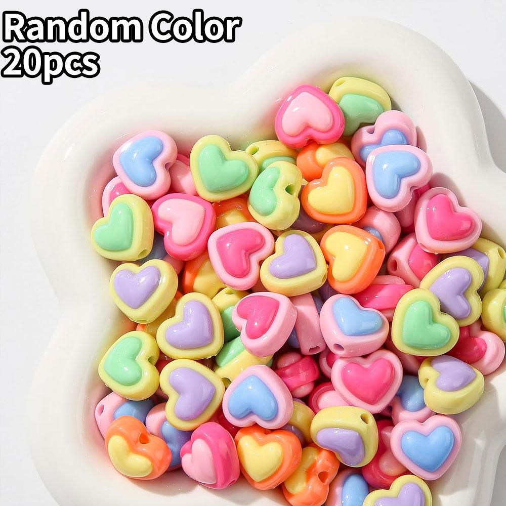 150 шт. акриловых бусин, разноцветных бусин в форме сердца, радужных бусин в форме сердца для изготовления ювелирных изделий, браслетов ручной работы, брелоков, товаров для рукоделия