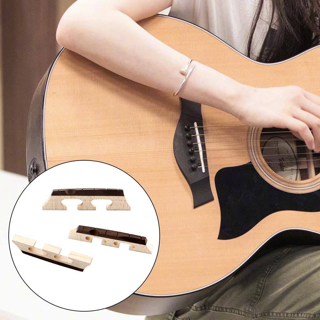 1Pc 6 Strings Banjo Bridge Banjo Bridge Parts and Accessories Replacement Ebony Maple Banjo Bridge for 6 String Banjo