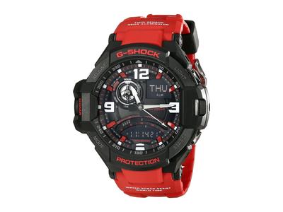 Casio Aviation Black Dial Red Resin Quartz Watch G-Shock Men's GA1000-4B