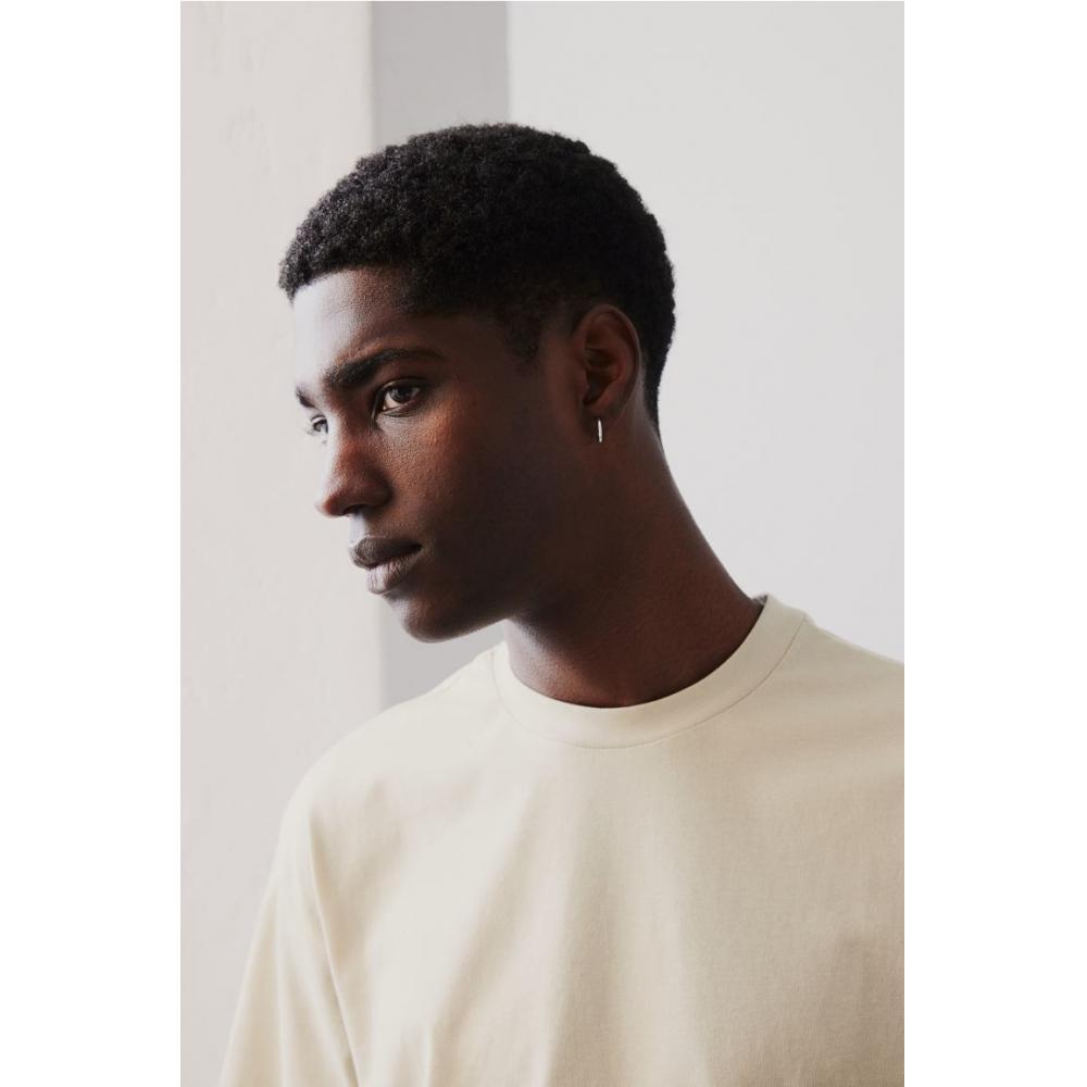 Футболка свободного кроя HM светло-бежевого цвета