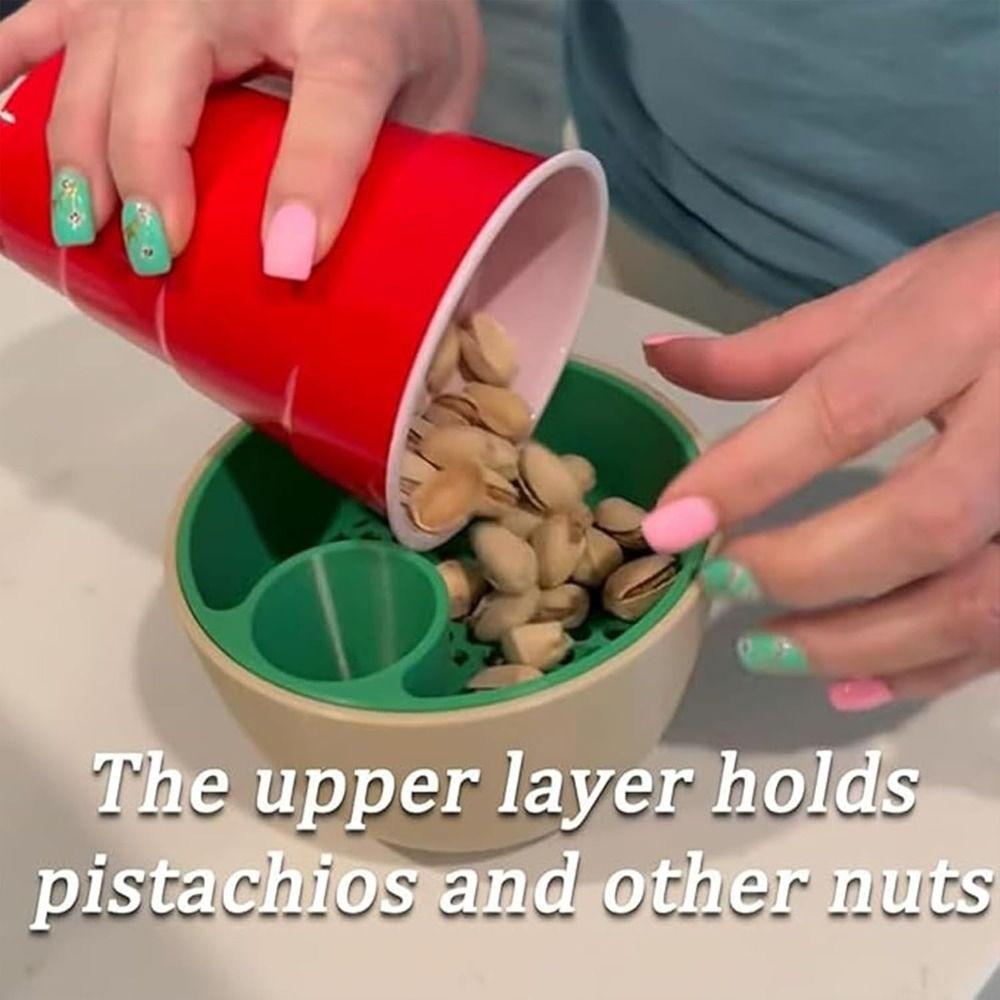 Легко моющаяся 3D-печатная миска для орехов и семян, многоразовый органайзер для закусок 2-в-1, кухонный инструмент