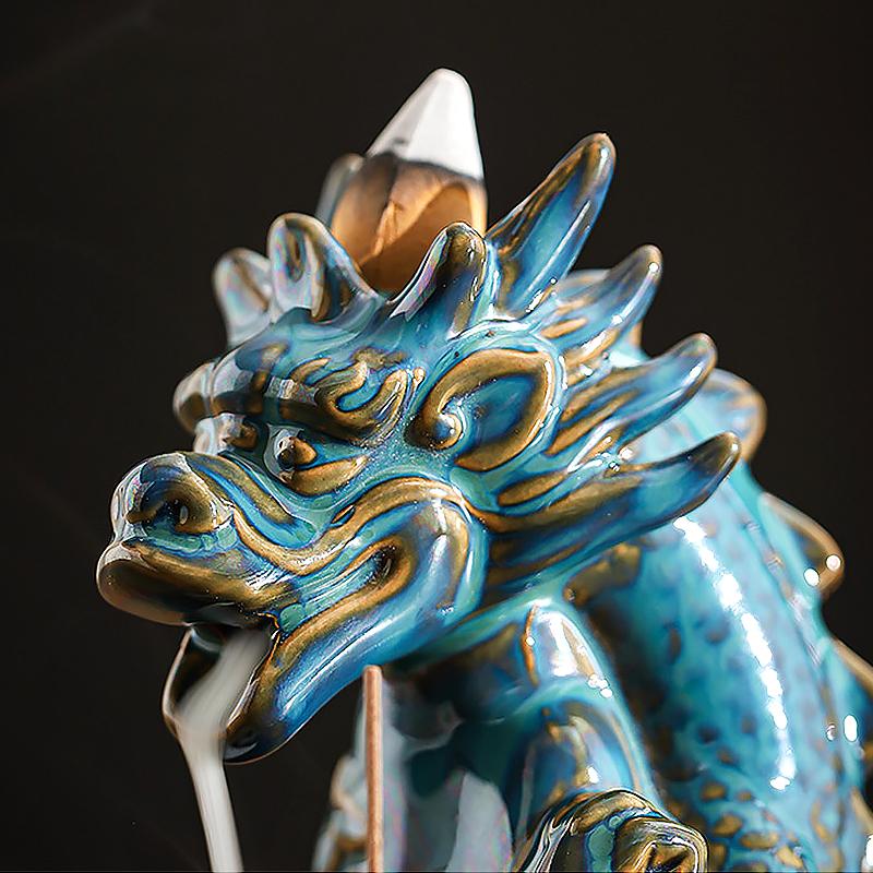 1шт обратный поток сандалового дерева благовония керамическая курильница палочка держатель для домашнего декора изысканный дракон в форме без благовоний курильница для благовоний