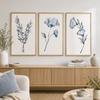 Botanical Flower Wall Art, Minimalist Plant Canvas Painting, Nordic Poster Print for Living Room Bedroom Wall Decor