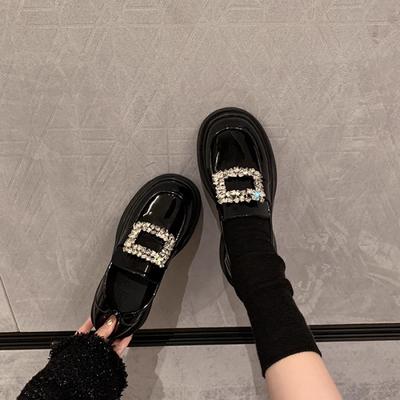 Хайд принцесса стразы бархат толстая подошва внутренняя высота увеличение лоферы одинарная обувь женская маленькая кожаная обувь женская