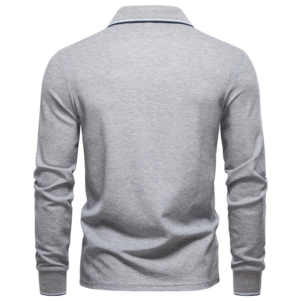 Gant Мужская рубашка поло с длинным рукавом, вышивка, осень 2025, однотонный мужской топ с отложным воротником, универсальная рубашка поло для мужчин