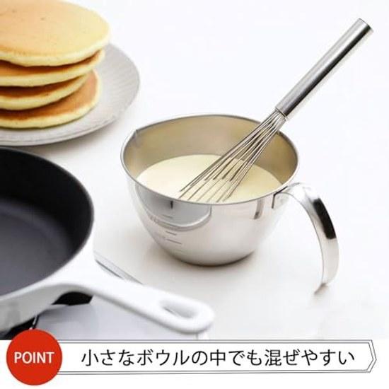 Shimomura Kihon Whisk Slim Made Japan Dishwasher safe 16 wire design Easy mix small containers store 3.823cm Eggs Dressings Cream Dough Baking Mama