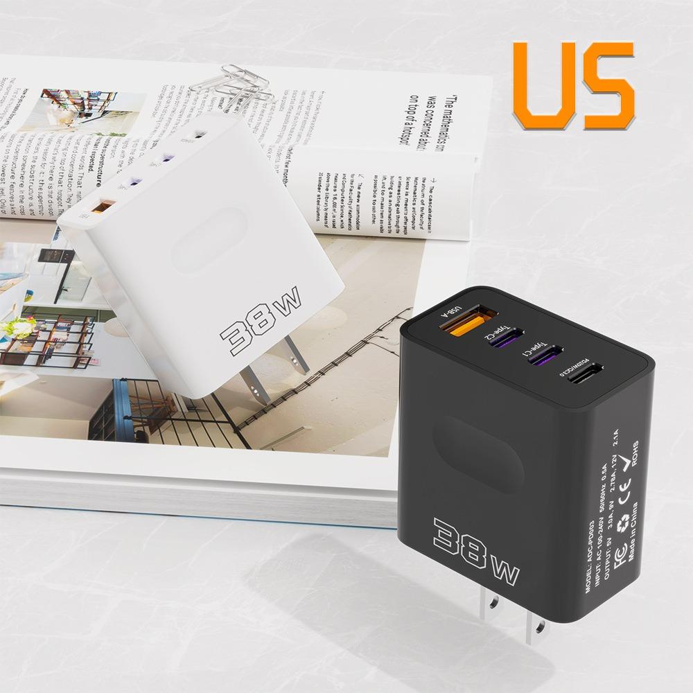 PD 38W USB C зарядное устройство 4 порта быстрая зарядка Type C мобильный телефон адаптер для iPhone 16 15 14 Samsung Xiaomi Huawei Quick Charge 3.0