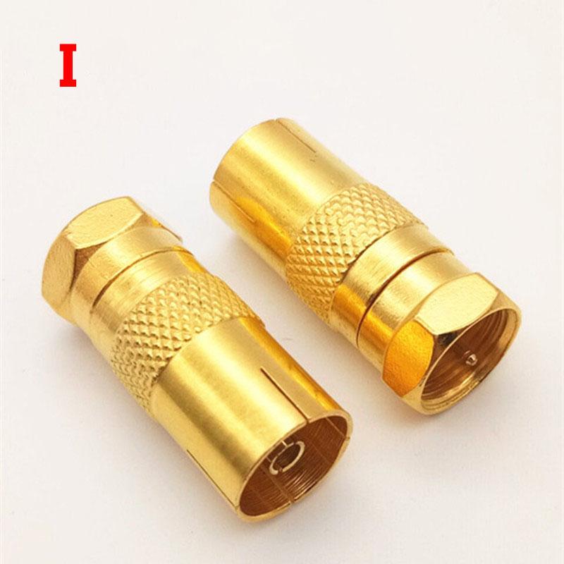 2 шт. RF штекер-мама к телевизору Мужской/гнездовой разъем-адаптер коаксиальный 90 градусов под прямым углом/прямой ТВ/F TV SAT F-TYPE