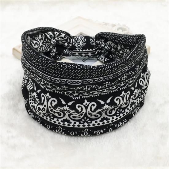 Bohemia Style Yoga Headband Floral Pattern Knot Design Wide Hairband Sweat Absorbing Fitness Sport Headband Head Wrap