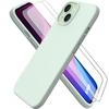 Case - Silicone - for iPhone 15 Plus - Ultra Slim - Green - Tempered Glass Protection