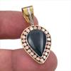 Natural Bloodstone 925 Solid Sterling Silver Jewelry TwoTone Pendant 1.50" r5S39