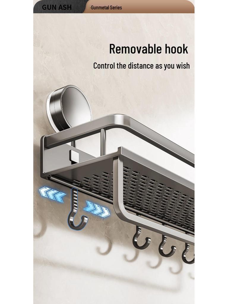 Настенная полка для ванной на присосках без сверления