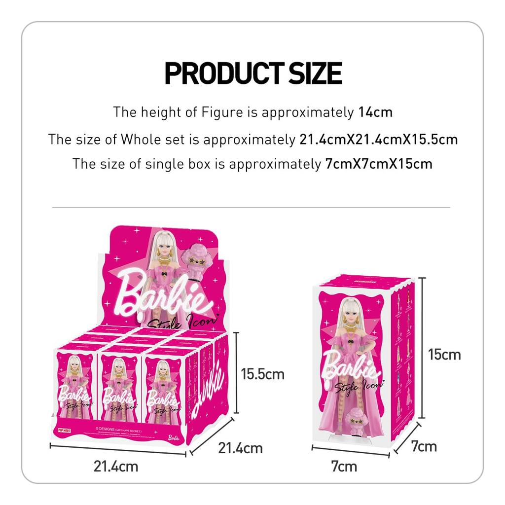 POP MART Barbie Style Icon Series Box 9 Pop Mart Gachapon Blind Box Figure Plastic Model Premium Toy PVC Soft Vinyl Original Character Birthday Gift