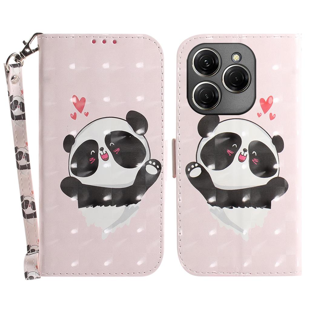 For TECNO Spark 20 Pro Case Pattern Printing Leather Wallet Cover with Strap