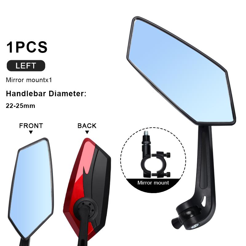 Bicycle Rear View Mirror Wide Range Reflector Two-Color Wide Angle Adjustable Bike Handlebar Rearview Mirrors MTB Accessories