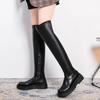 Женские сапоги выше колена в британском стиле на толстой подошве, осень/зима 2022 года.