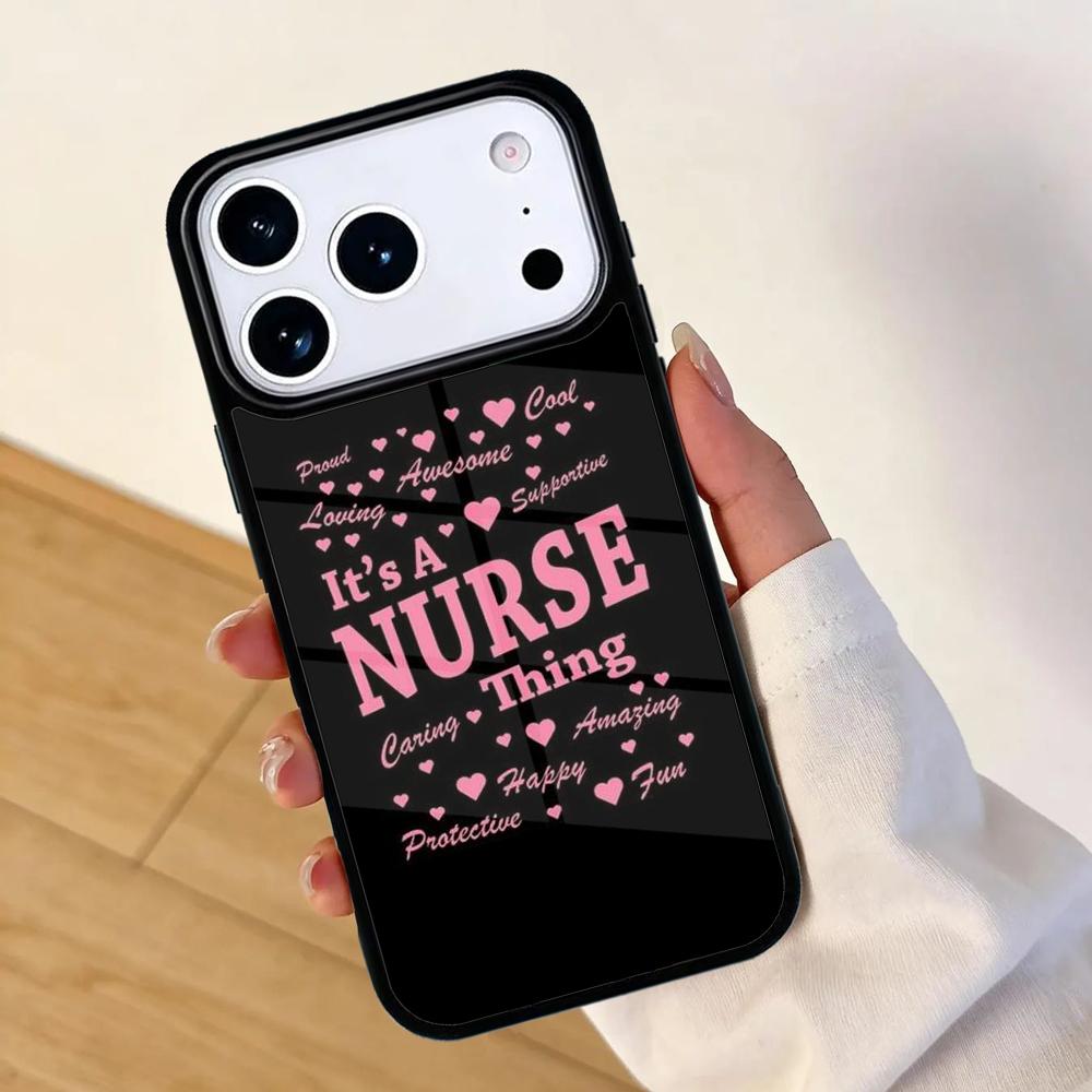 Funny I Love Nursing Mobile Phone Case for IPhone 17 AIR 16pro Max 15 14 13 12 11 Bumper Cover